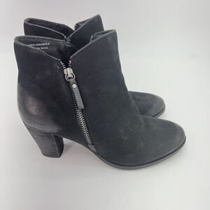 Mia Maddock Black Leather Heeled Boots Size 7